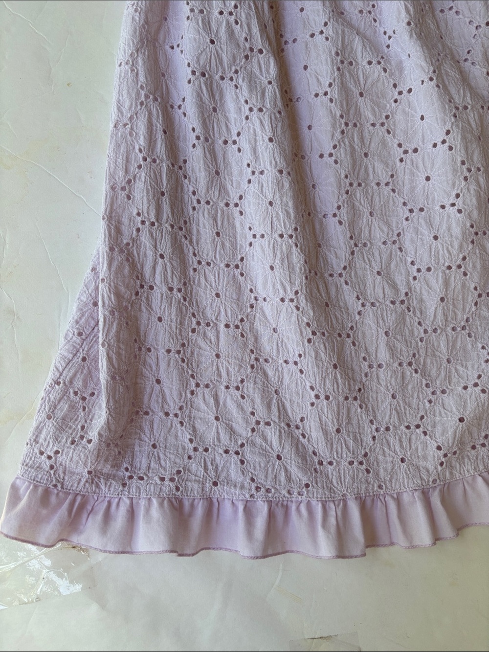 Vintage Y2K Victoria’s Secret Angel Eyelet Babydoll Cotton Mini Dress Slip Lilac - Picture 13 of 17